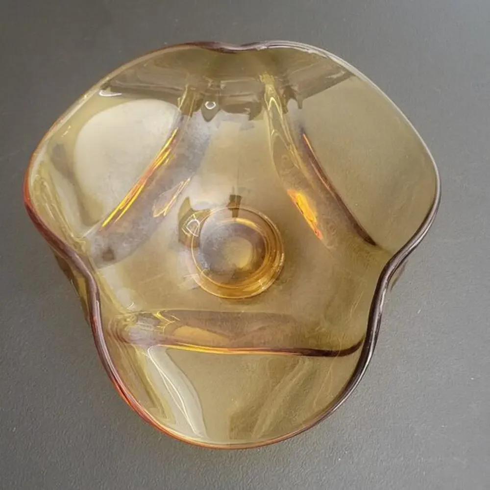 Vintage‎ MCM Viking Epic 1969 Drape Centerpiece Chic large Art Glass Bowl 10 x 9